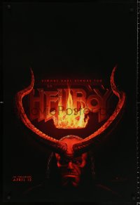 6z694 HELLBOY teaser DS 1sh 2019 close-up of David Harbour in the title role, give evil hell!
