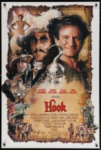 6z697 HOOK int'l 1sh 1991 artwork of pirate Dustin Hoffman & Robin Williams by Drew Struzan!