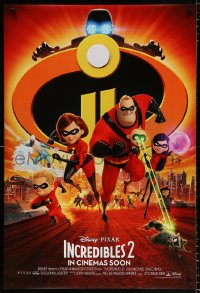 6z706 INCREDIBLES 2 int'l advance DS 1sh 2018 Disney/Pixar, Nelson, Hunter, wacky, get ready to suit up!