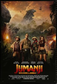 6z719 JUMANJI: WELCOME TO THE JUNGLE int'l advance DS 1sh 2017 Johnson, Black, different image!