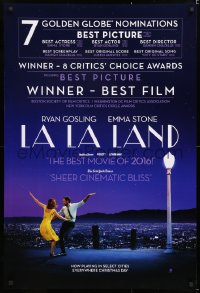 6z728 LA LA LAND teaser DS 1sh 2016 Ryan Gosling, Emma Stone, 7 Golden Globe Nominations!