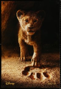 6z735 LION KING teaser DS 1sh 2019 Walt Disney live action/CGI, Donald Glover as Simba, cute image!