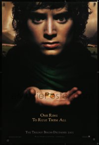 6z748 LORD OF THE RINGS: THE FELLOWSHIP OF THE RING teaser DS 1sh 2001 J.R.R. Tolkien, one ring!