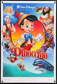 6z821 PINOCCHIO DS 1sh R1992 Disney classic cartoon about a wooden boy who wants to be real!