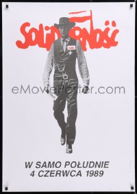 6z329 SOLIDARNOSC commercial Polish 28x40 1999 Solidarity Party, Gary Cooper in High Noon!