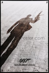 6z834 QUANTUM OF SOLACE teaser DS 1sh 2008 Daniel Craig as James Bond, cool shadow image!