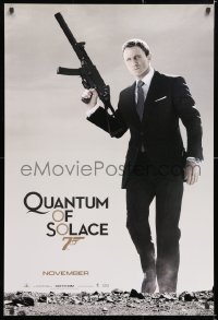 6z833 QUANTUM OF SOLACE teaser 1sh 2008 Daniel Craig as Bond with H&K submachine gun!