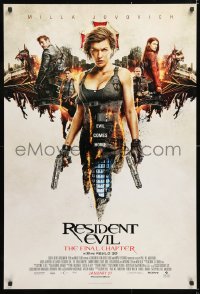 6z847 RESIDENT EVIL: THE FINAL CHAPTER advance 1sh 2016 image of sexiest Milla Jovavich with gun