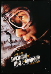 6z879 SKY CAPTAIN & THE WORLD OF TOMORROW teaser DS 1sh 2004 cool image of pilot Jude Law!
