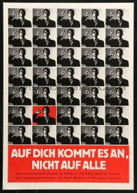 6z143 AUF DICH KOMMT ES AN NICHT AUF ALLE 17x24 East German stage poster 1980s different!