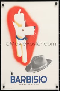 6z355 BARBISIO 16x25 special poster 1970s wonderful Mingozzi art of dog & hat from earlier print!