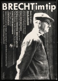 6z145 BRECHT IM TIP silkscreen 23x32 East German stage poster 1988 cool profile image of him!