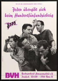 6z362 BVH 17x24 German special poster 1990s Federal Homosexuality Association, purple title!