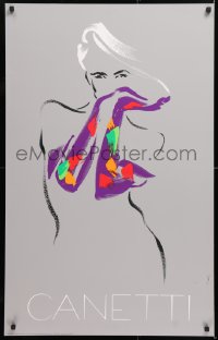 6z233 CANETTI 25x39 French art print 1989 art of a sexy woman wearing colorful gloves!