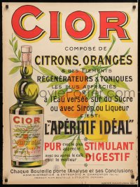 6z081 CIOR 26x34 French advertising poster 1930s great art of a bottle of the orange/lemon apertif!