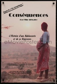 6z371 CONSEQUENCES 20x30 Zimbabwean special poster 1988 story about teen pregnancy!