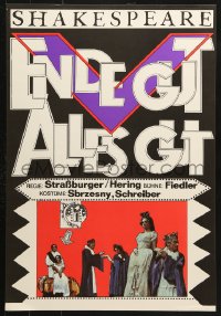 6z159 ENDE GUT ALLES GUT 16x23 E. German poster 1980s Shakespeare's All's Well That Ends Well!