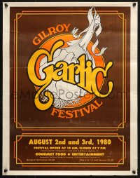 6z401 GILROY GARLIC FESTIVAL 18x23 special poster 1980 great art of the plant by Rand Johnson!
