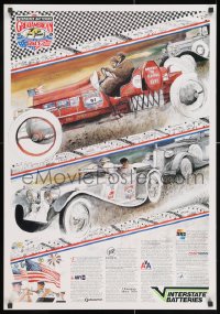 6z412 INTERSTATE BATTERIES GREAT AMERICAN RACE vertical 24x34 special poster 1991 art of racers!