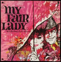 6z792 MY FAIR LADY HEAVILY TRIMMED 17x17 1sh 1964 art of Audrey Hepburn & Rex Harrison by Bob Peak