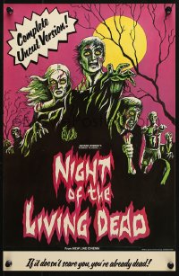 6z442 NIGHT OF THE LIVING DEAD 11x17 special poster R1978 George Romero zombie classic, New Line!