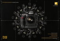 6z095 NIKON 2-sided 21x30 advertising poster 2007 great images of cameras and lenses, motorcycle!