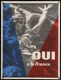 6z443 OUI A LA FRANCE 24x31 French special poster 1968 statue of angel with dragon on head!