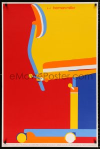 6z448 PER ARNOLDI silkscreen 27x41 Danish special poster 1977 Portrait of a Chair for Herman Miller!