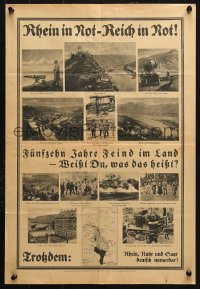 6z455 RHEIN IN NOT REICH IN NOT 14x21 German special poster 1920s Occupation of the Ruhr!