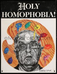 6z456 ROBBIE CONAL signed 23x30 special poster 1990 by the artist, Holy Homophobia!