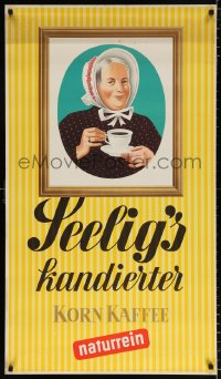 6z098 SEELIG'S KANDIERTER KORN KAFFEE 24x41 German advertising poster 1950s Muller, naturrein!