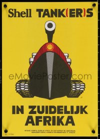 6z463 SHELL TANKERS 2-sided 12x17 Dutch special poster 1980s anti-apartheid