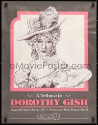 6z480 TRIBUTE TO DOROTHY GISH 22x29 special poster 1986 art of her by Cat Gilfillen!