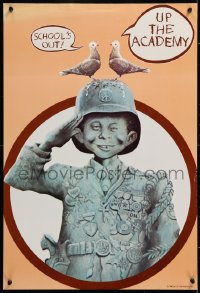 6z483 UP THE ACADEMY 19x28 special poster 1980 MAD Magazine, cool statue art of Alfred E. Newman!