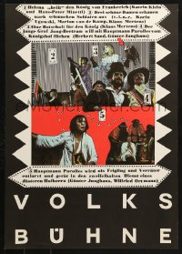 6z179 VOLKSBUHNE 16x23 East German stage poster 1980s images and titles from different plays!