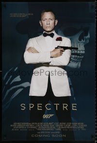 6z888 SPECTRE int'l advance DS 1sh 2015 cool image of Daniel Craig as James Bond 007 with gun!