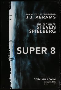 6z915 SUPER 8 int'l teaser DS 1sh 2011 Kyle Chandler, Elle Fanning, cool design & stormy image!