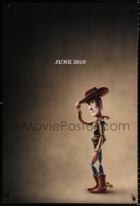 6z940 TOY STORY 4 teaser DS 1sh 2019 Walt Disney, Pixar, Hanks voices Woody who is tipping his hat!