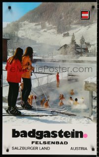 6z182 AUSTRIA Badgastein pool style 20x32 Austrian travel poster 1970s image from the country!
