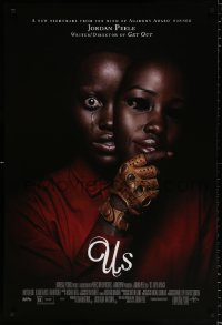 6z953 US DS 1sh 2019 directed by Jordan Peele, creepy image of Lupita Nyong'o with mask!