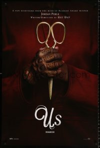 6z954 US teaser DS 1sh 2019 directed by Jordan Peele, creepy gloved hands holding scissors!
