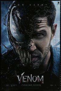 6z958 VENOM int'l teaser DS 1sh 2018 Marvel, great image of Tom Hardy in the title role transforming!