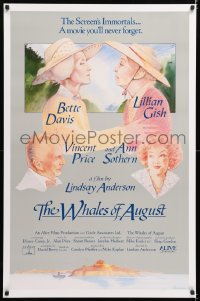 6z966 WHALES OF AUGUST 1sh 1987 c/u of elderly Bette Davis & Lillian Gish by Philip Castle!