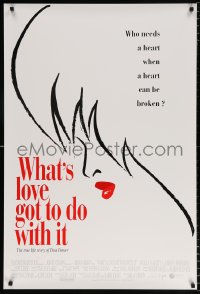 6z967 WHAT'S LOVE GOT TO DO WITH IT int'l DS 1sh 1993 cool silhouette artwork of Tina Turner!