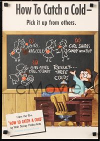 6z497 HOW TO CATCH A COLD group of 3 14x20 special posters 1951 Walt Disney health class cartoon!