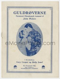 7a138 ARIZONA BOUND Danish program 1927 different images of young Gary Cooper & Betty Jewell!