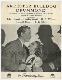7a140 ARREST BULLDOG DRUMMOND Danish program 1939 different images of John Howard & Heather Angel!