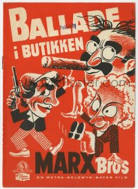 7a150 BIG STORE Danish program 1950 great Gaston art of the Marx Brothers, Groucho, Harpo & Chico!