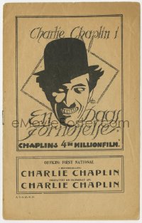 7a192 DAY'S PLEASURE Danish program 1919 great E.L. art & photo images of Charlie Chaplin, rare!