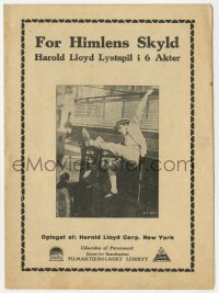 7a219 FOR HEAVEN'S SAKE Danish program 1926 millionaire Harold Lloyd loves minister's daughter!!